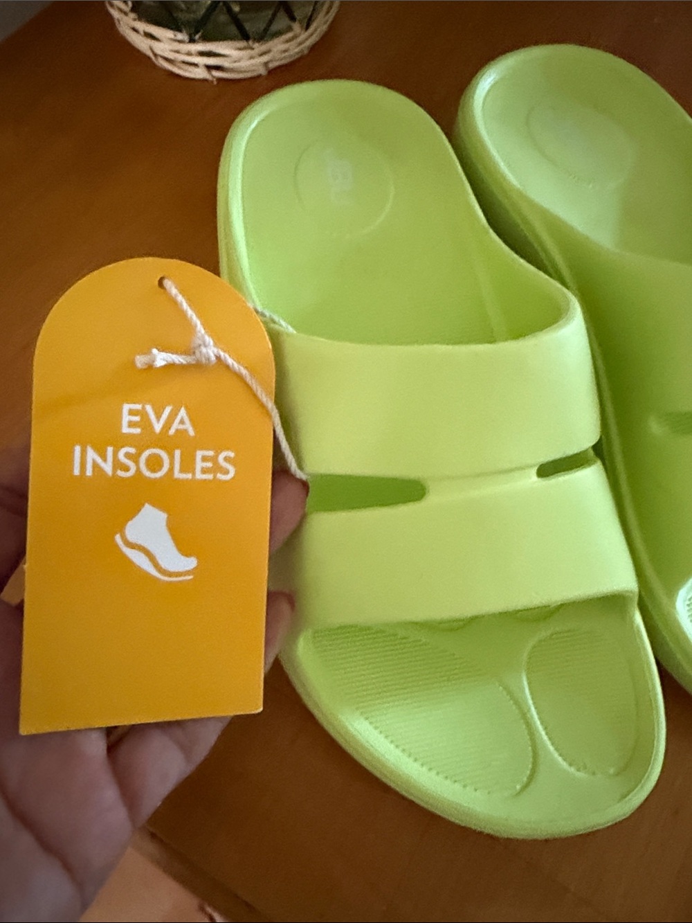 JBU Women's Lime Slide Sandals in Bright Lime - Picture 9 of 10
